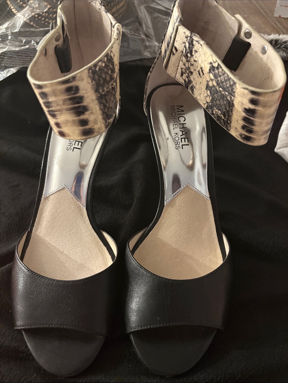 Michael Kors D’Orsay Snake-Print heels